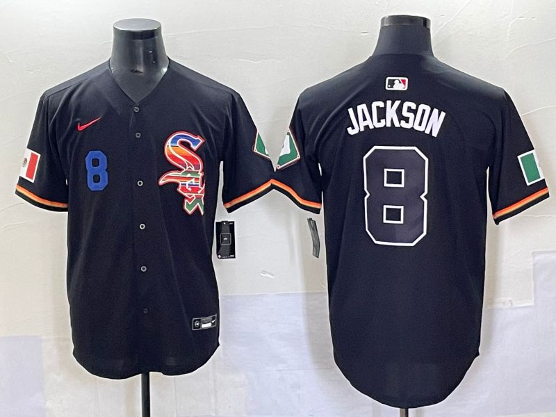 Men 2025 Chicago White Sox 8 Jackson Black Game Nike MLB Jersey style 7034